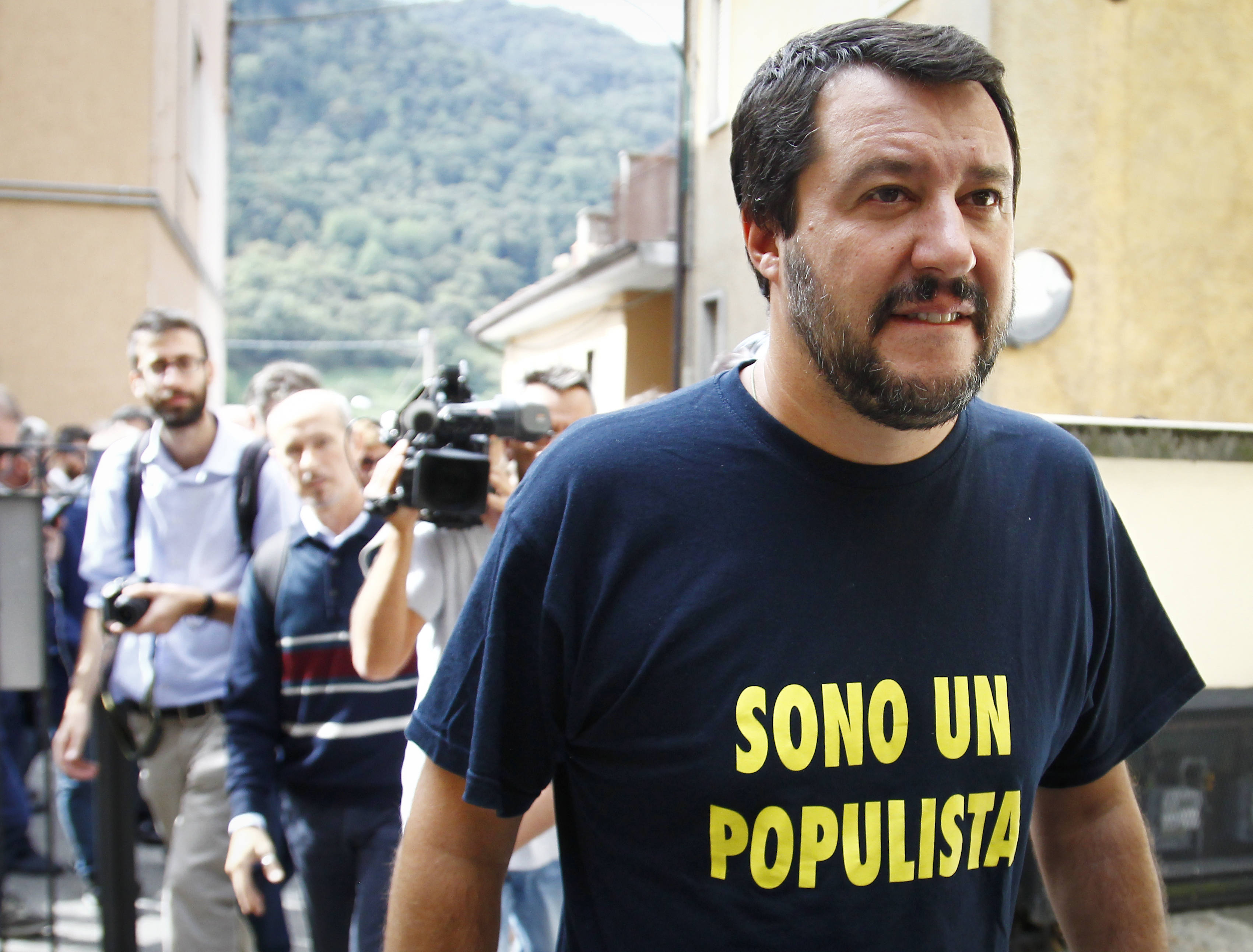 Convention dei governatori della Lega Nord con Salvini, Zaia, Maroni e Toti a Pontida